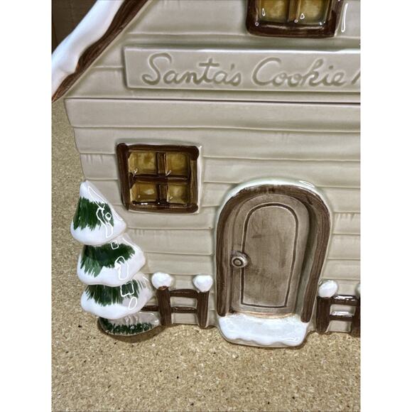 VTG 1980 Otagiri Handpainted Santa’s Cookie House Cookie Jar 11x7.5 - Picture 2 of 12